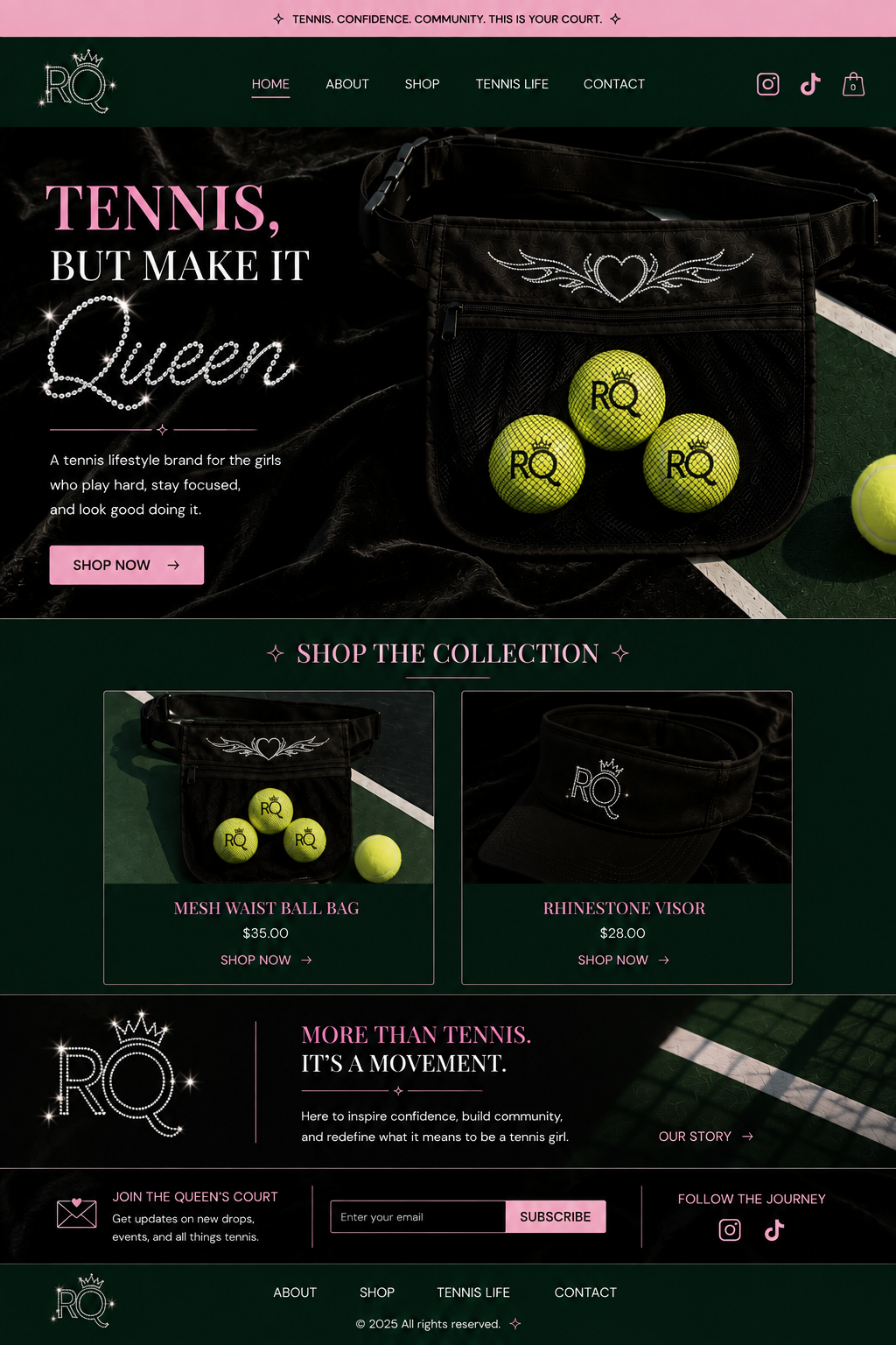 Racket Queen homepage
